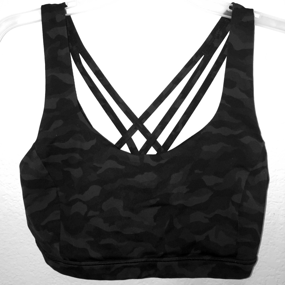 lululemon Athletics Sports Bra Black Camo Size 8
